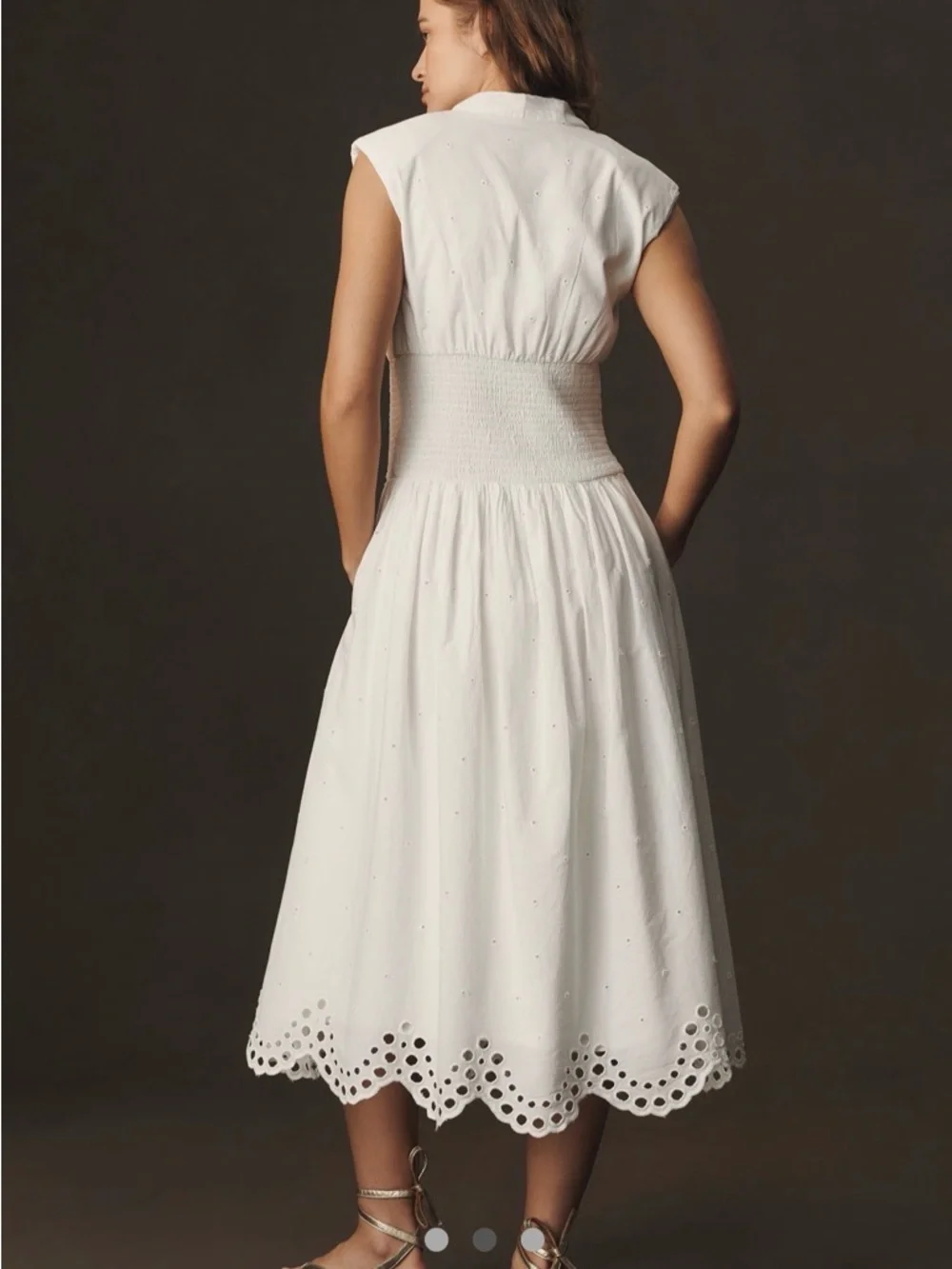 Anthropologie Shirt Dress Front
Zip White Tommie Eyelet Preppy Retro Large NWT - Picture 2 of 5